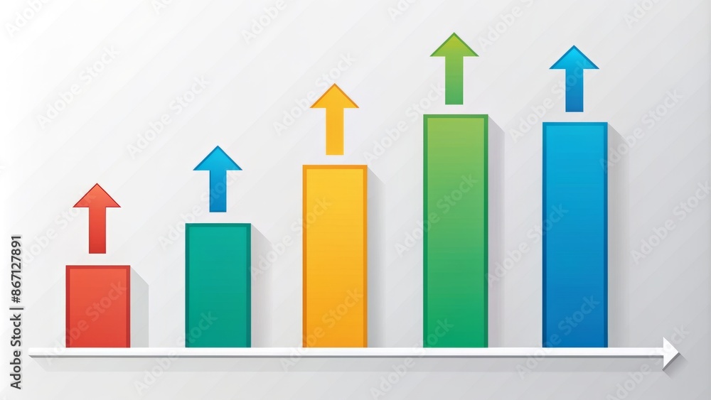 Modern minimalistic infographic featuring four rectangular progress bars with arrows on top, representing four steps to business success. Modern minimalistic infographic featuring four rectangular progress bars with arrows on top, representing four steps to business success.