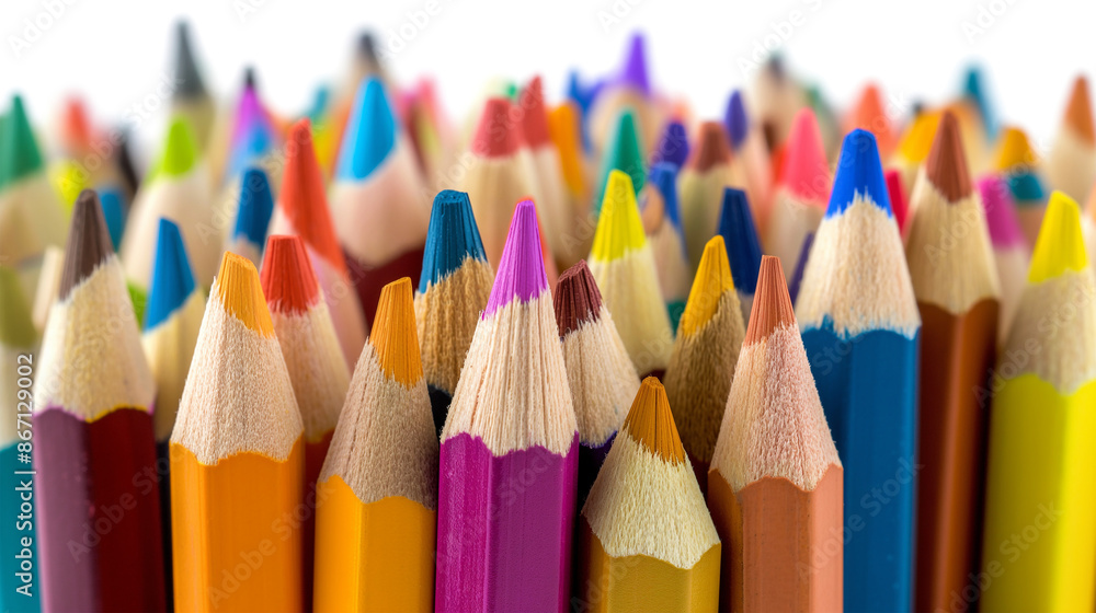 Many colored pencils isolated on a transparent background Many colored pencils isolated on a transparent background