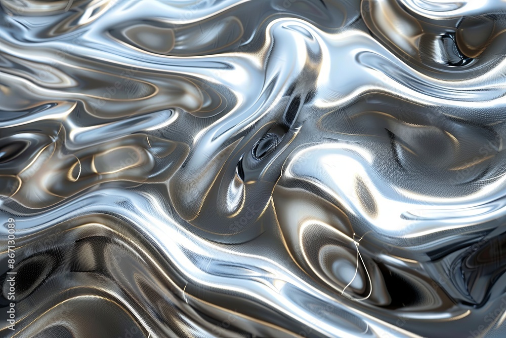 Silver abstract background with wavy pattern created with generative ai Silver abstract background with wavy pattern created with generative ai
