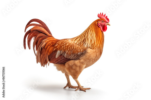 Rooster isolated on white background © Pakhnyushchyy