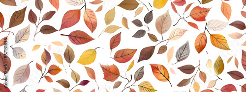 Autumn leaves seamless pattern vector fall seasonal nature brown orange yellow color texture leaf botanical seasonal decor 