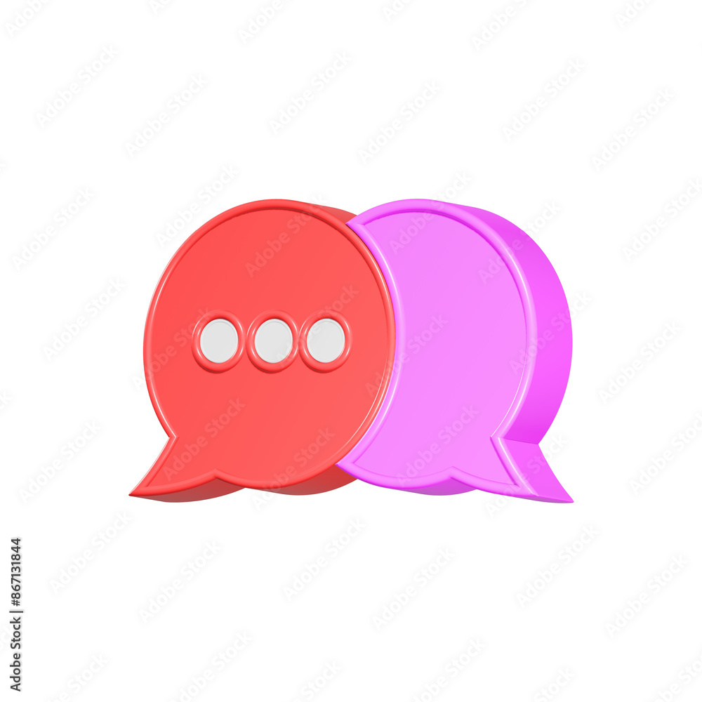 Fototapeta premium Chat talk symbol 3d icon shinny