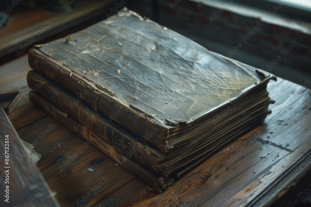 A dusty antique book, implying the wisdom and history held within A dusty antique book, implying the wisdom and history held within