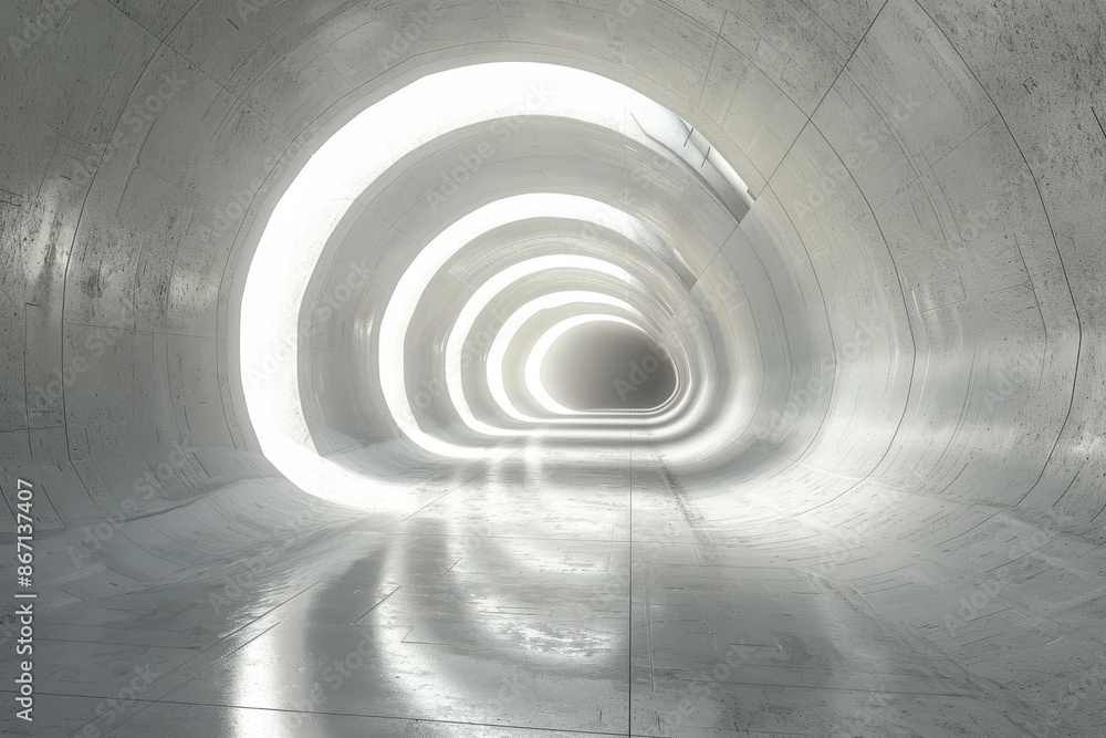 Obraz premium Light at the End of the Tunnel. Abstract Architecture and Perspective