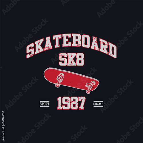Skateboard graphic t-shirt and apparel design