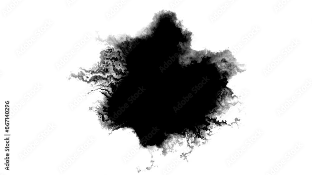 Beautiful ink flows and streams watercolor ink drops transition on black background, paint bleed Bloom expanding, pure splatter spreading. transitions mattes. Burst of ink leak spreads watercolor