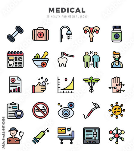 Set of MEDICAL icons. Vector Illustration.