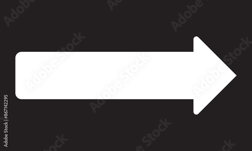 Horizontal long White straight arrow signs eps10