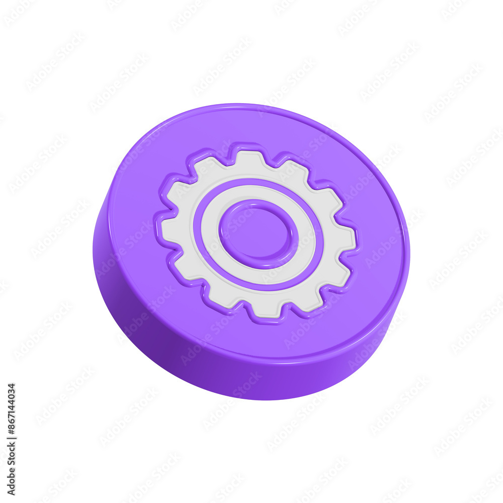 Gear icon, setting symbol 3d blue color Gear icon, setting symbol 3d blue color
