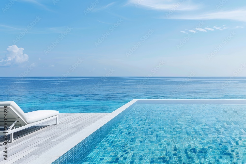 Infinity pool merging with ocean horizon Infinity pool merging with ocean horizon