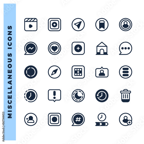 25 Social Media (Instagram) Lineal Fill icons pack. vector illustration.