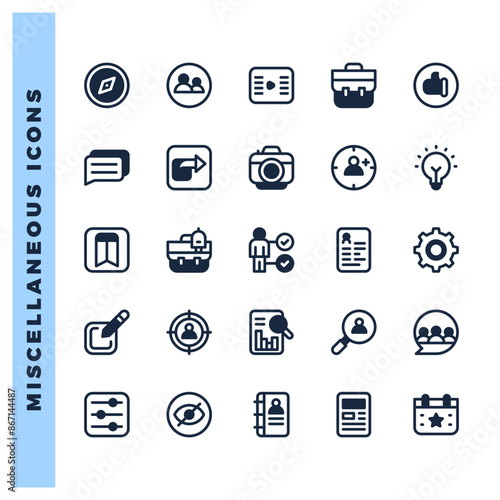 25 social Media (Linkdin) Lineal Fill icons pack. vector illustration.