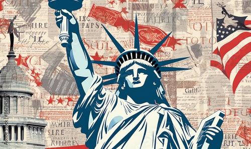 Liberty and Freedom: A Collage of American Symbols