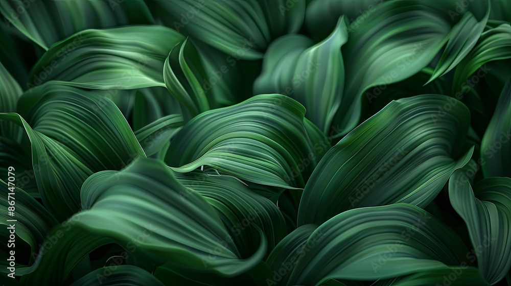 Green tropical plant close-up Green tropical plant close-up