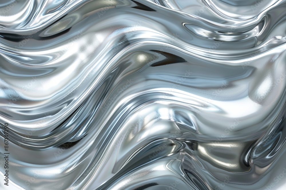 Silver abstract background with wavy pattern created with generative ai Silver abstract background with wavy pattern created with generative ai