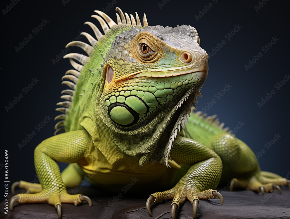 Obraz premium A Portrait of an iguana on an isolated background
