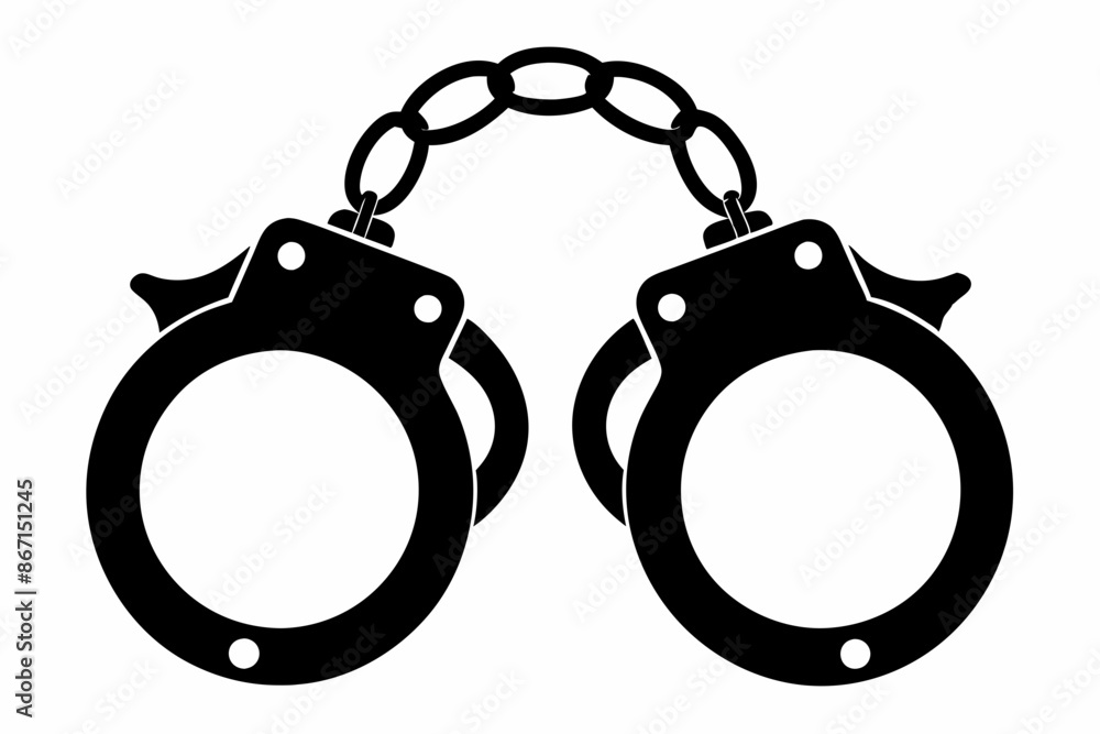 handcuffs crime vector illustration, handcuffs icon handcuffs crime vector illustration, handcuffs icon