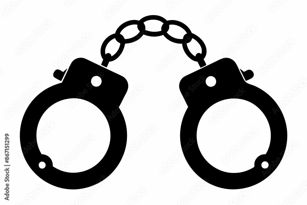handcuffs crime vector illustration, handcuffs icon handcuffs crime vector illustration, handcuffs icon