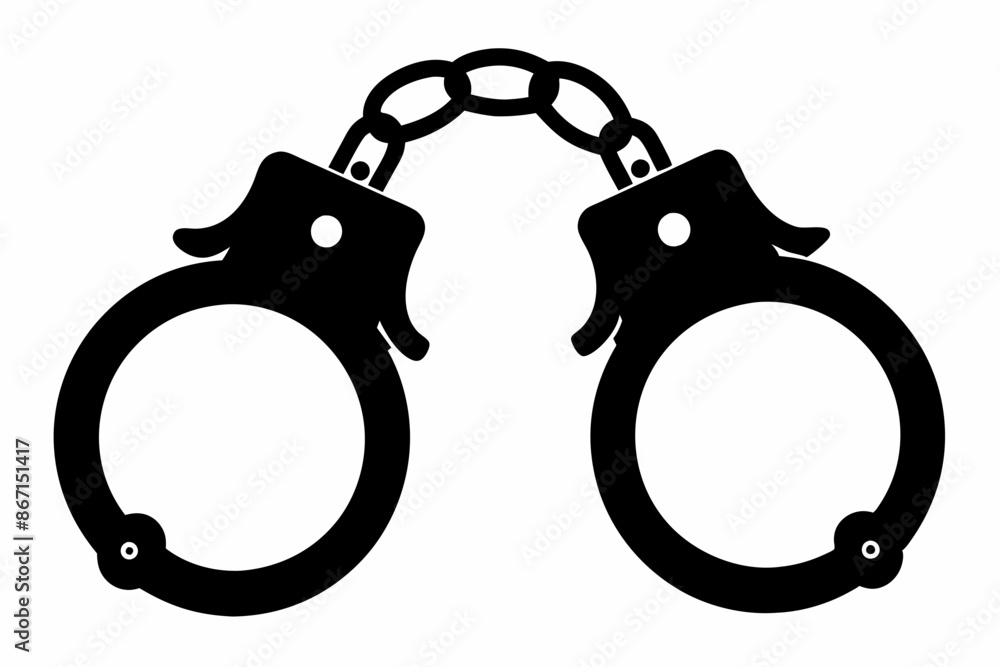 handcuffs crime vector illustration, handcuffs icon handcuffs crime vector illustration, handcuffs icon