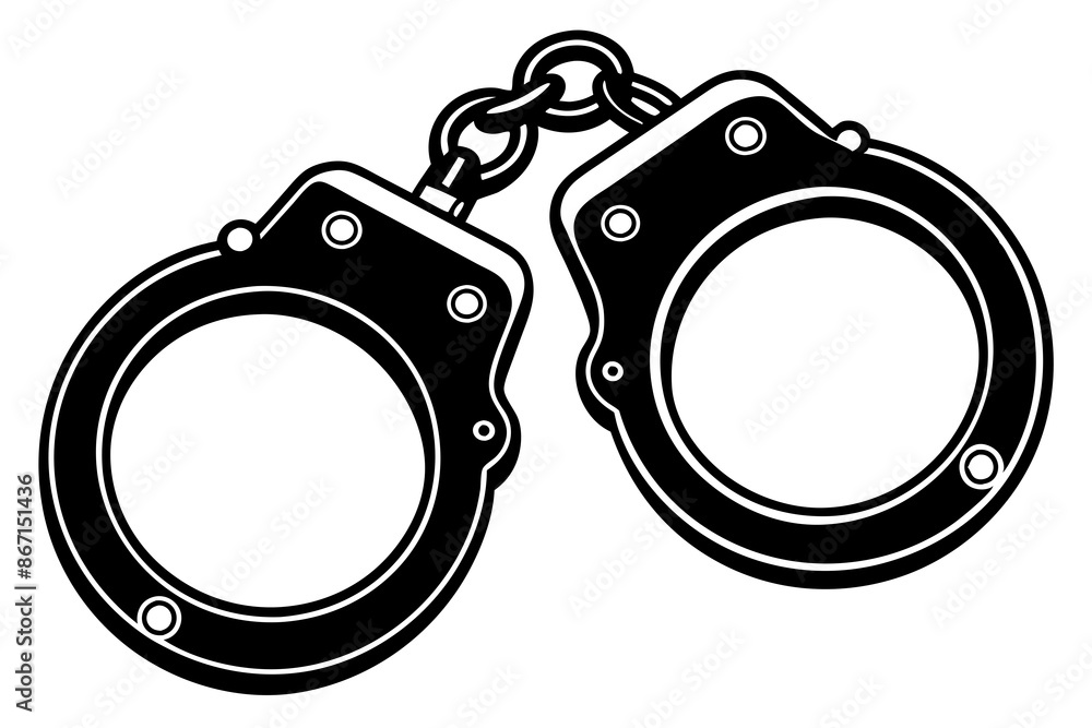 handcuffs crime vector illustration, handcuffs icon