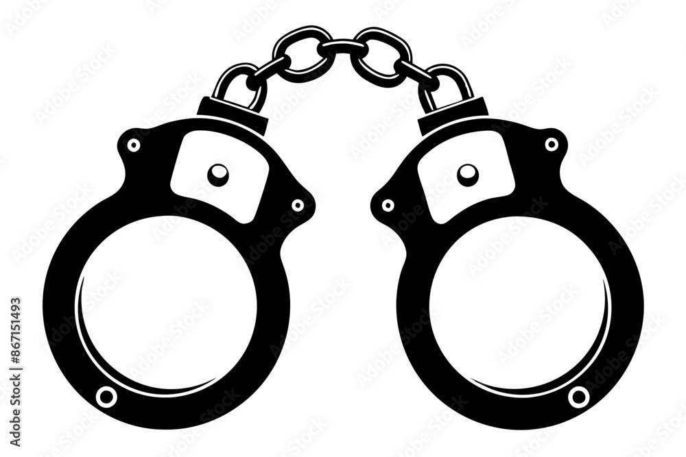 handcuffs crime vector illustration, handcuffs icon handcuffs crime vector illustration, handcuffs icon