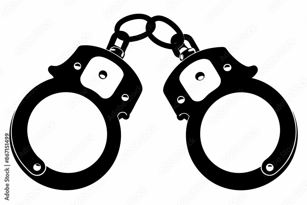 handcuffs crime vector illustration, handcuffs icon handcuffs crime vector illustration, handcuffs icon