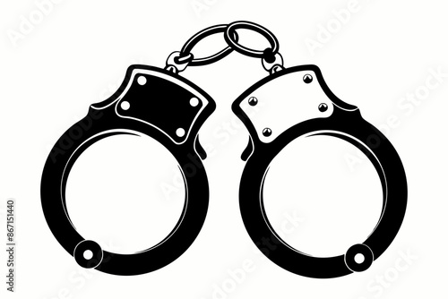 handcuffs crime vector illustration, handcuffs icon