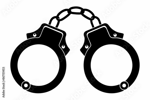 handcuffs crime vector illustration, handcuffs icon