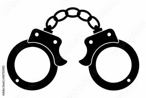 handcuffs crime vector illustration, handcuffs icon