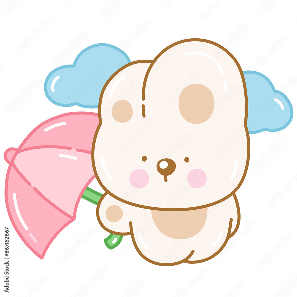 Cute rabbit with umbrella Cute rabbit with umbrella