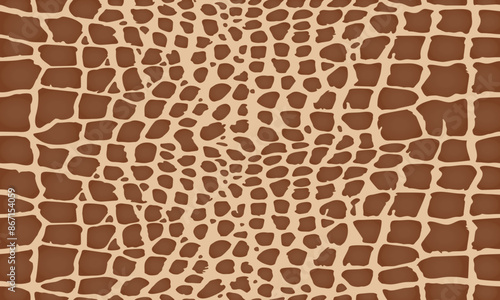 seamless texture of snake, reptile, crocodile, giraffe. repeating. chocolate, brown color print