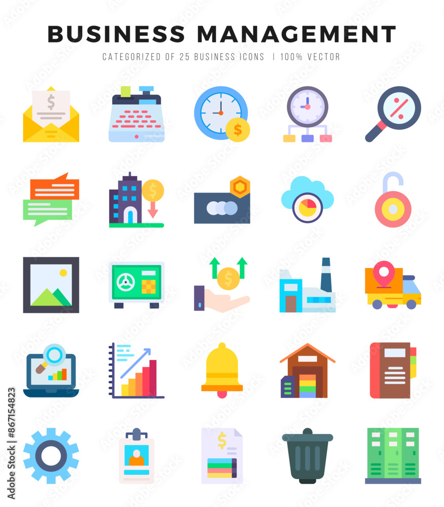 Business Management icons set. Collection of simple Flat web icons. Business Management icons set. Collection of simple Flat web icons.