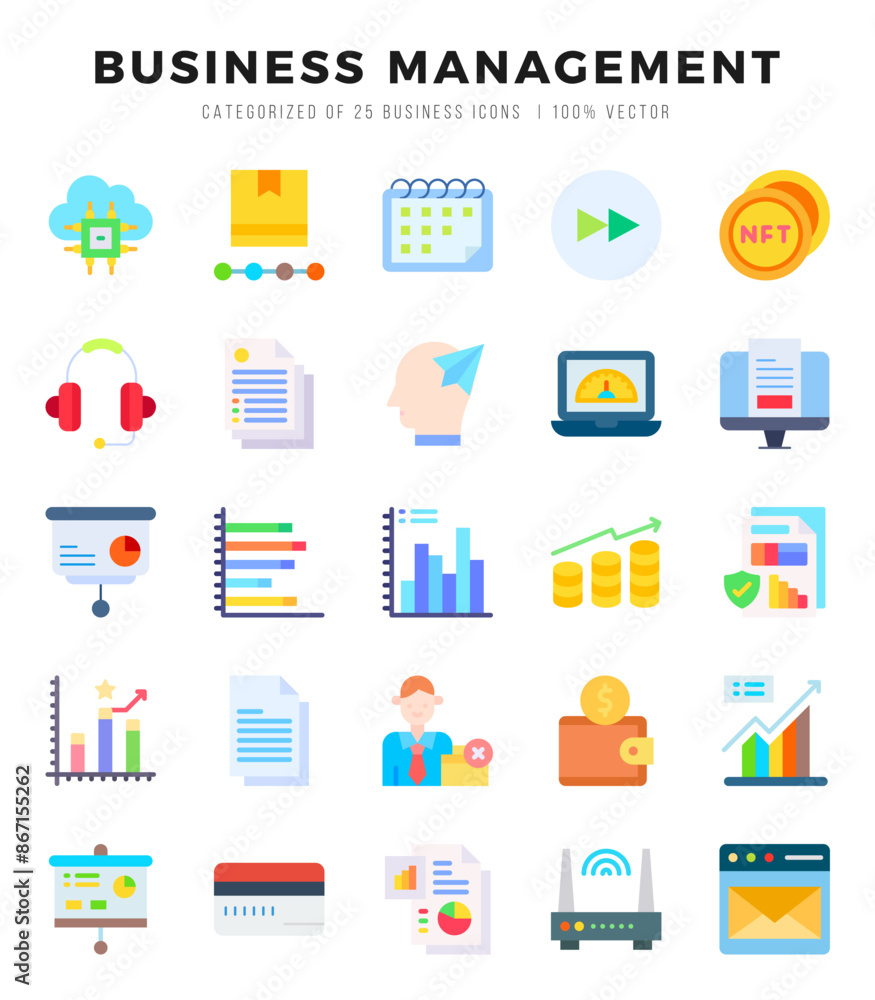 Business Management Icon Pack 25 Vector Symbols for Web Design. Business Management Icon Pack 25 Vector Symbols for Web Design.
