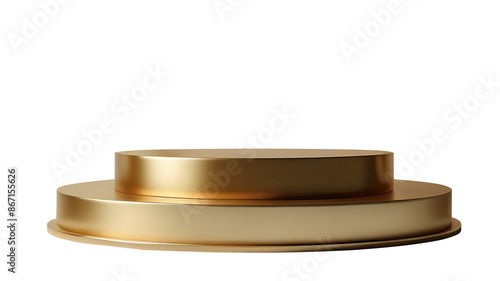 photo of gold podium on transparent background (PNG) template isolate