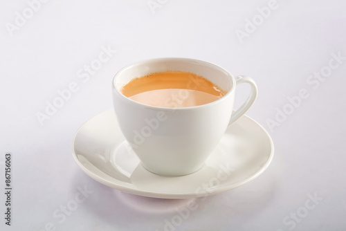 Wallpaper Mural hot coffee with milk served in cup isolated on grey background side view of chinese hot drink Torontodigital.ca