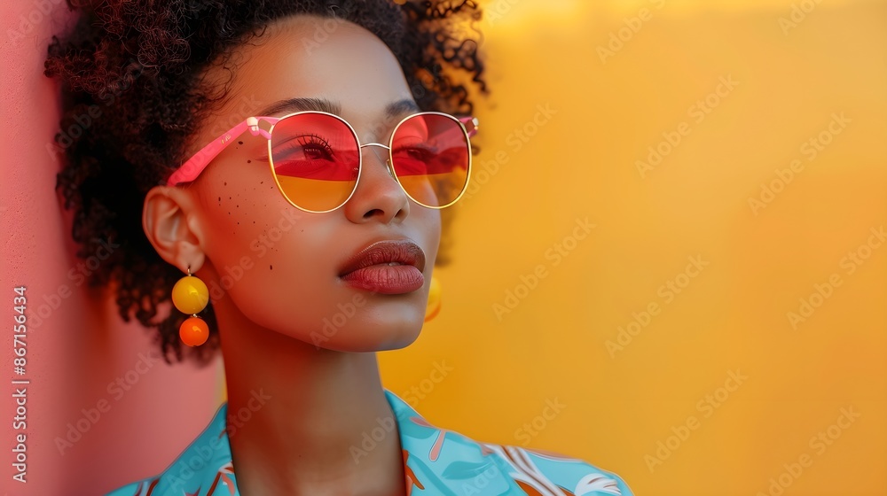 Style Icon: Fashionable Social Media Influencer Against a Vibrant Background, Capturing Trendsetting Fashion and Dynamic Energy Style Icon: Fashionable Social Media Influencer Against a Vibrant Background, Capturing Trendsetting Fashion and Dynamic Energy