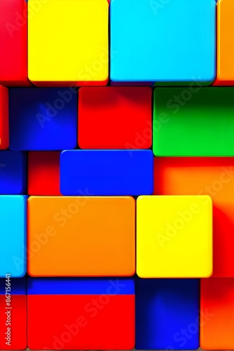 vibrant toy blocks lined up
