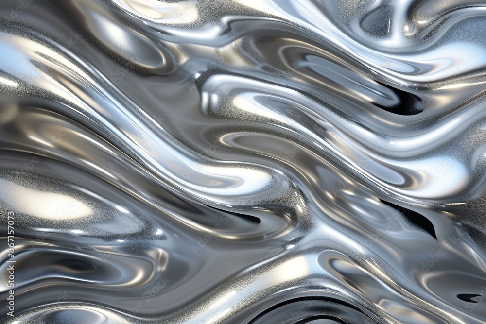 Silver abstract background with wavy pattern created with generative ai Silver abstract background with wavy pattern created with generative ai