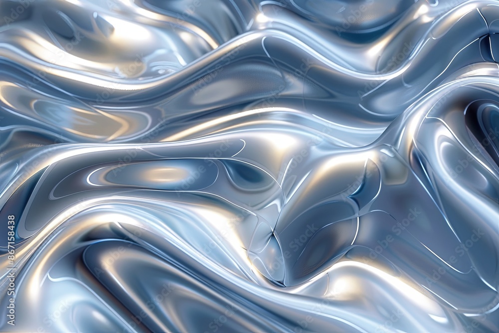 Silver abstract background with wavy pattern created with generative ai Silver abstract background with wavy pattern created with generative ai