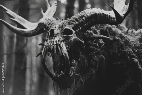 Gnarled creature with tangled branches and roots in a misty forest environment