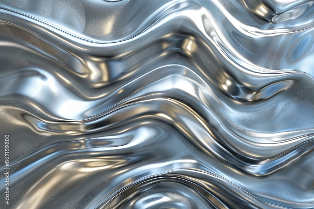 Silver abstract background with wavy pattern created with generative ai Silver abstract background with wavy pattern created with generative ai