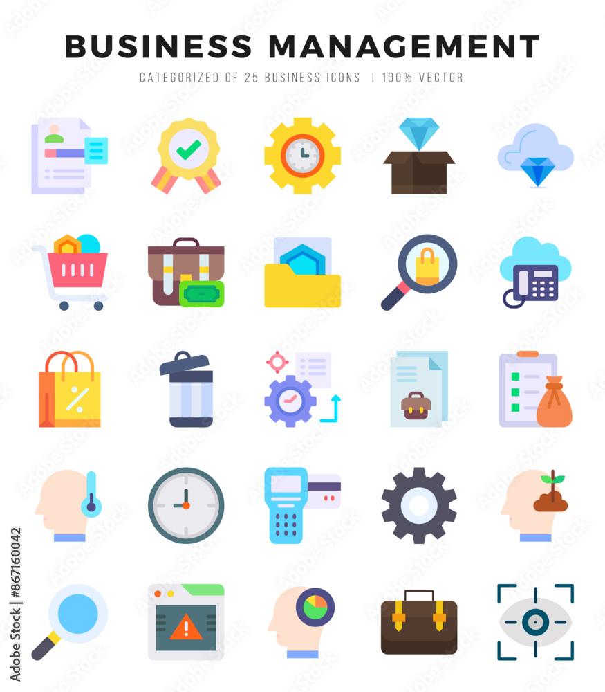 Business Management Icon Pack 25 Vector Symbols for Web Design. Business Management Icon Pack 25 Vector Symbols for Web Design.
