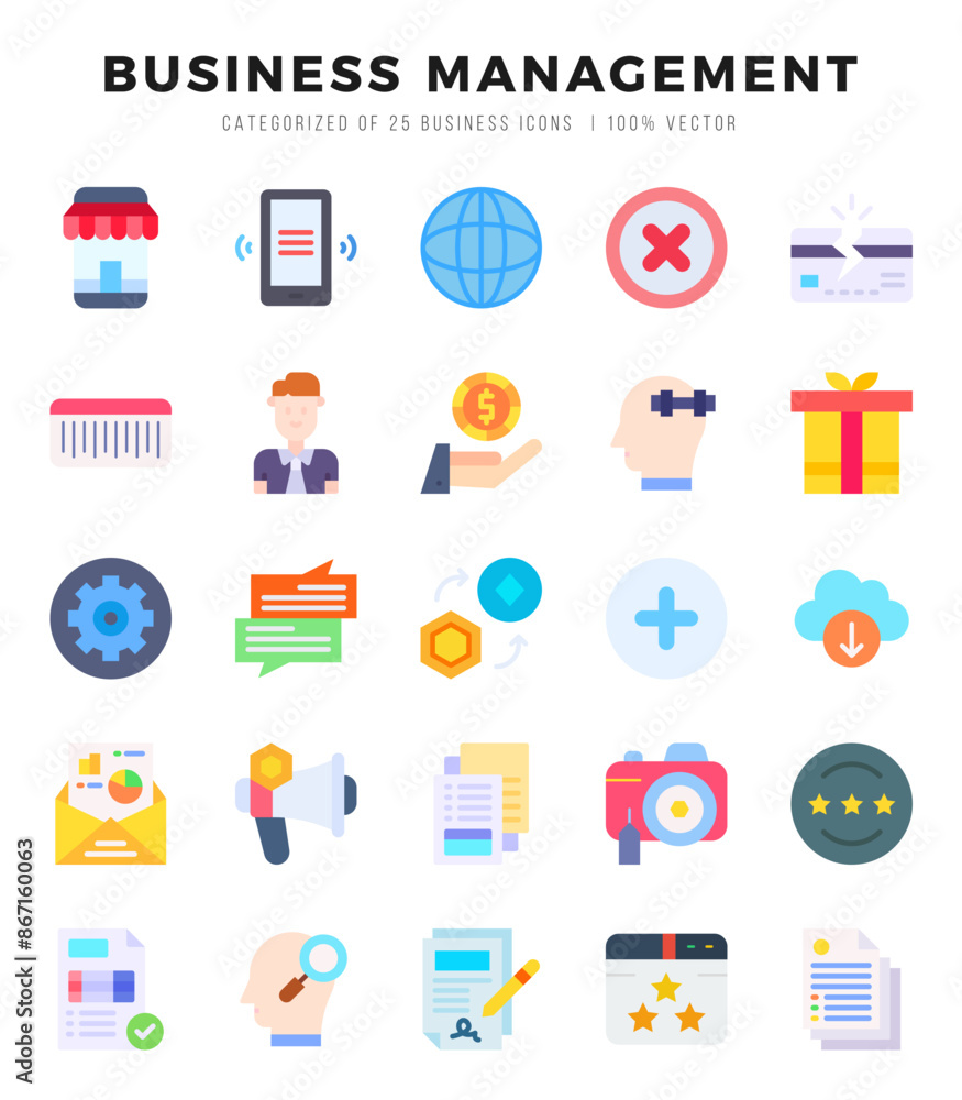 Set of Flat Business Management Icons. Flat art icon. Vector illustration Set of Flat Business Management Icons. Flat art icon. Vector illustration