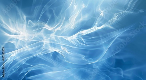 Abstract blue background with light waves and lines in sky-blue color theme