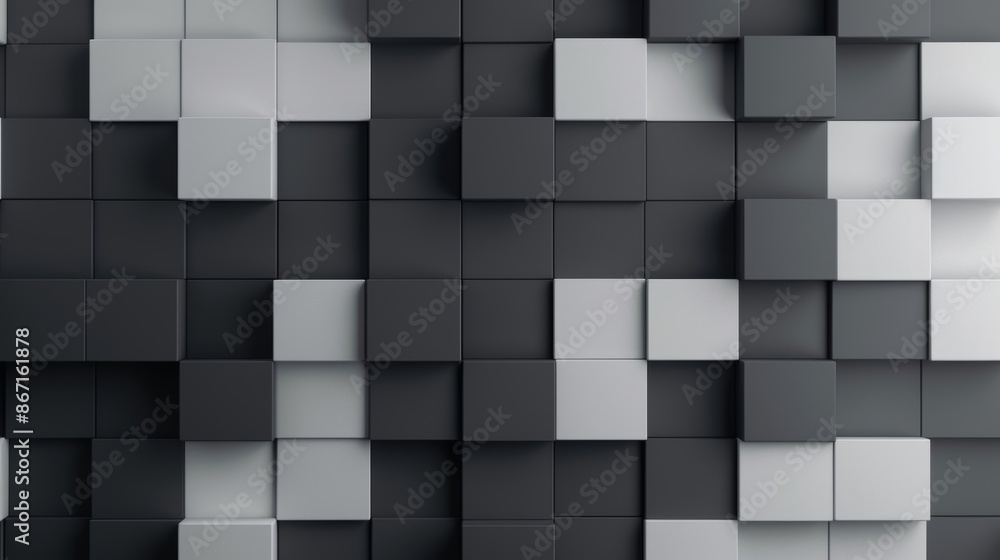 Sleek pixelated design with square black and grey blocks, modern and futuristic aesthetic, high-definition detail Sleek pixelated design with square black and grey blocks, modern and futuristic aesthetic, high-definition detail