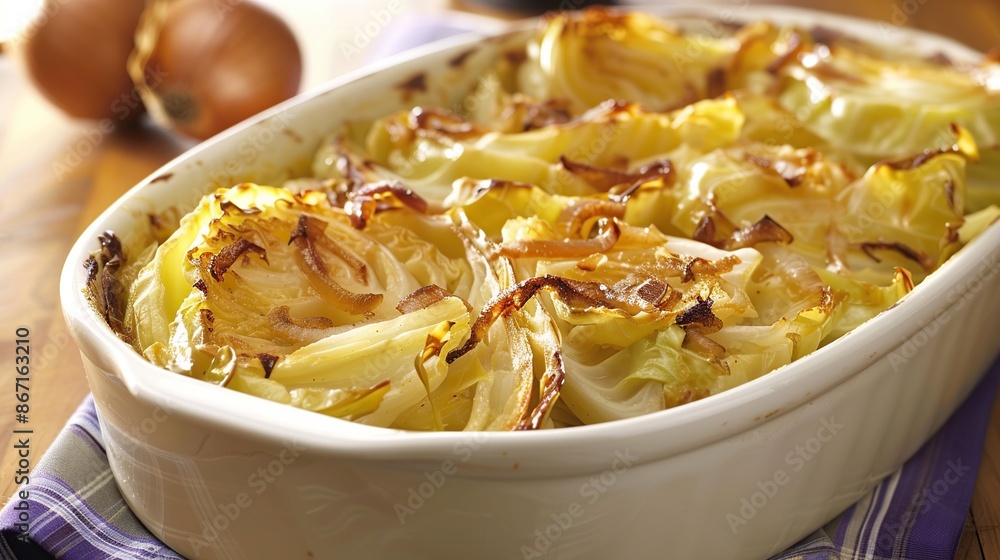 Baked Cabbage with Crispy Onions Baked Cabbage with Crispy Onions