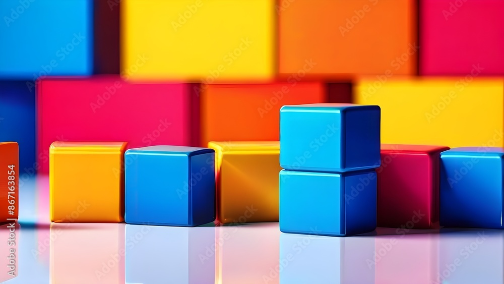 vibrant toy blocks lined up vibrant toy blocks lined up