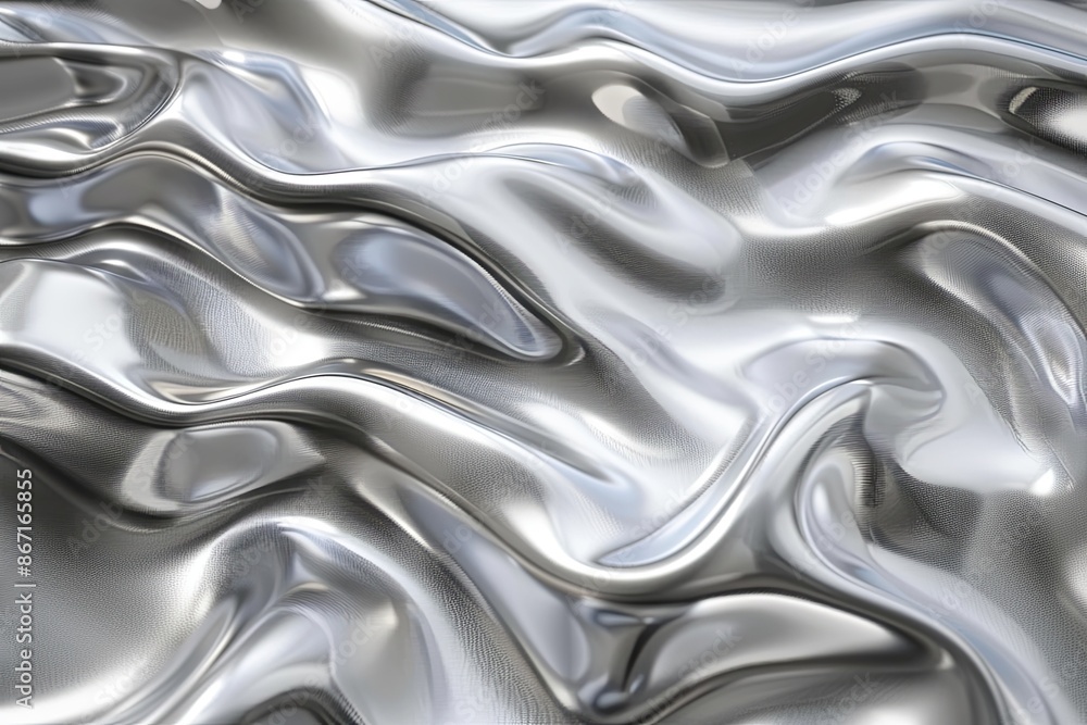 Silver abstract background with wavy pattern created with generative ai Silver abstract background with wavy pattern created with generative ai