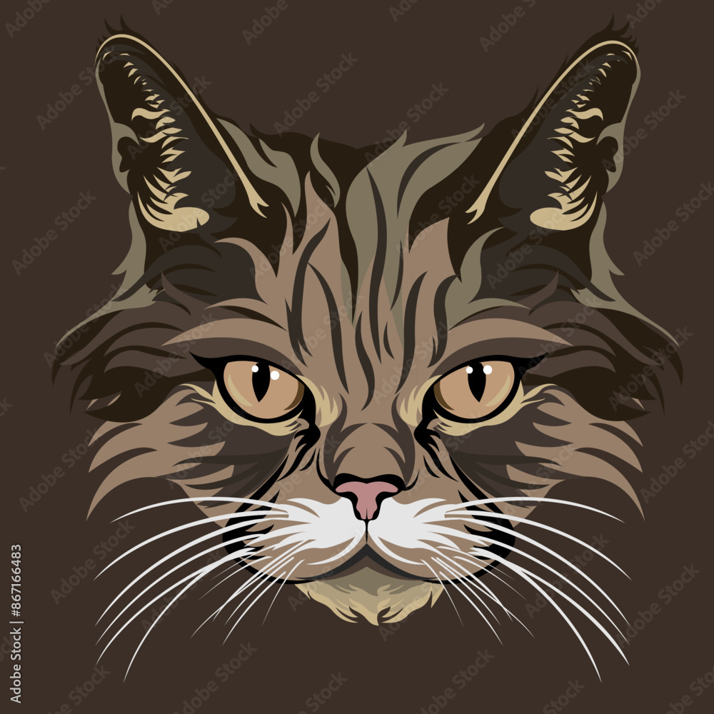 Obraz premium cat faces and colorful vector illustration