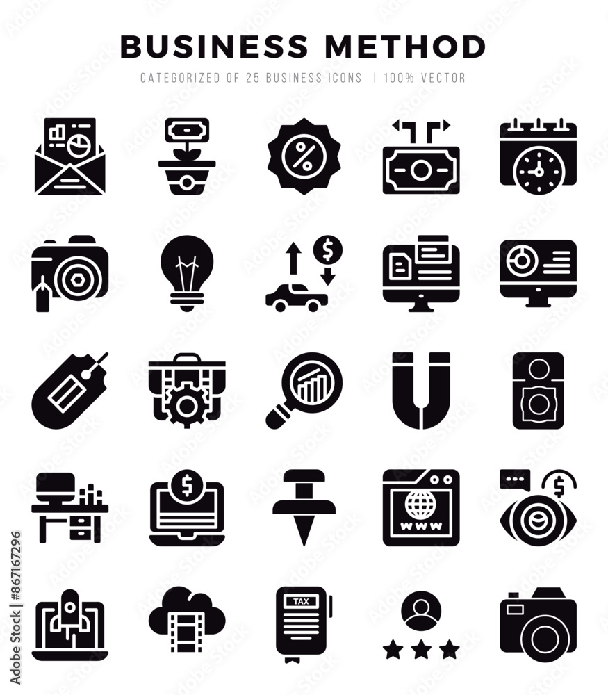 Business Method icon pack for your website. mobile. presentation. and logo design. Business Method icon pack for your website. mobile. presentation. and logo design.